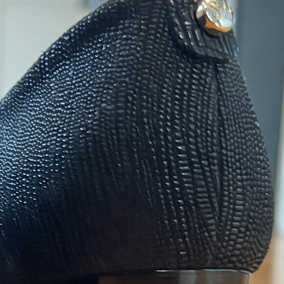 ~Stuart Weitzman~ Black Patent Leather Peep Toe Flats Size 11 - Picture 5 of 11